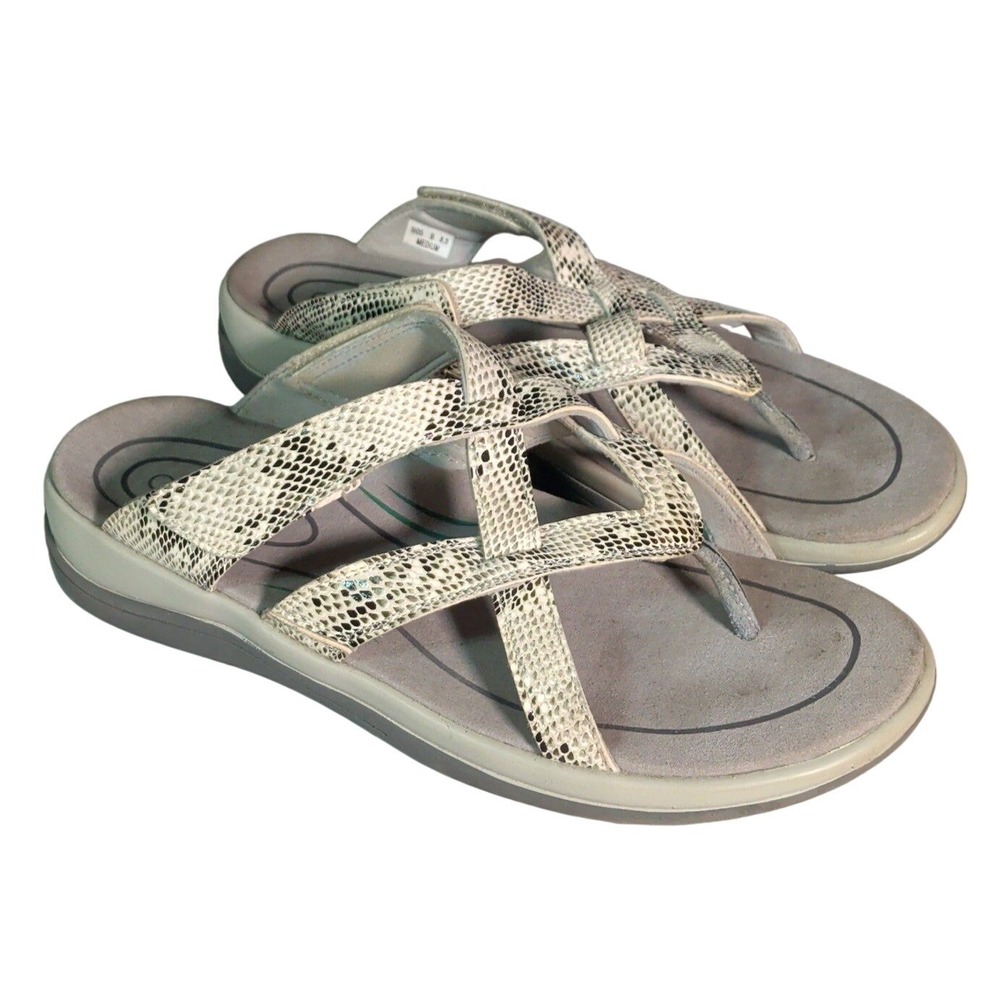 Orthofeet Clio Sandals Womens Size 8.5B Comfort Slip On Snake Print Bohemian